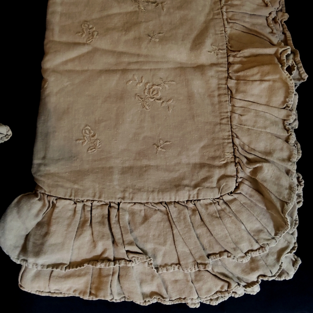 BELLA NOTTE Olive Green Linen King Size Shams